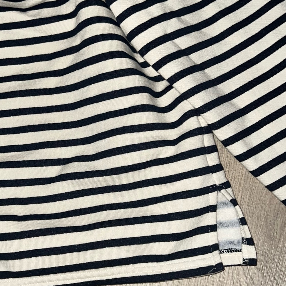 ZARA Striped Half-Zip Sweatshirt – Size L | Cotton Blend Pullover - Picture 12 of 15